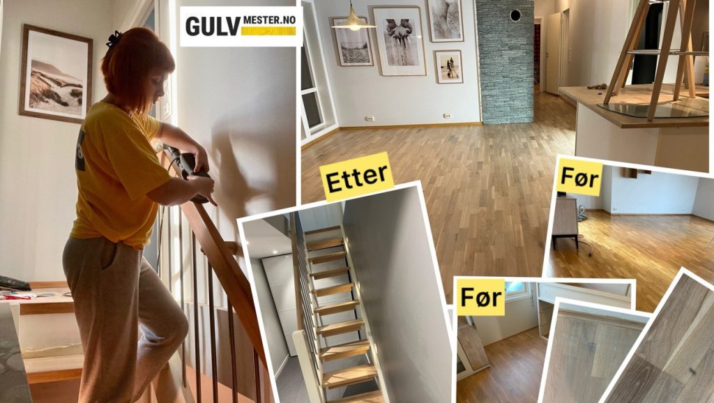 Slipe eikparkett i Porsgrunn